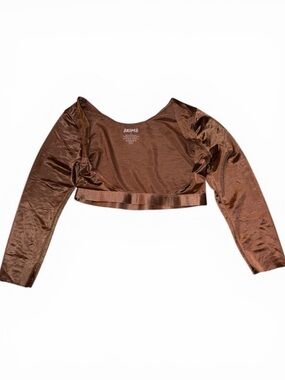 NWOT SKIMS Arm Shaper Long Sleeve Top Size S Cocoa | Sculpting Shapewear Crop